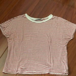 Super cute Zara red and white striped T-shirt!
